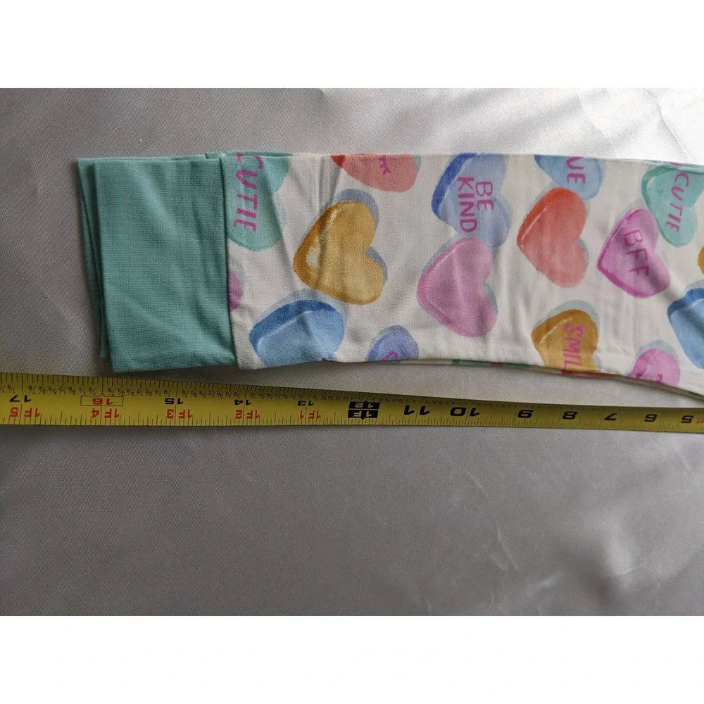 Little Sleepies Conversation Heart Bamboo Pajama Set 4T Pastel Valentine PJs NEW